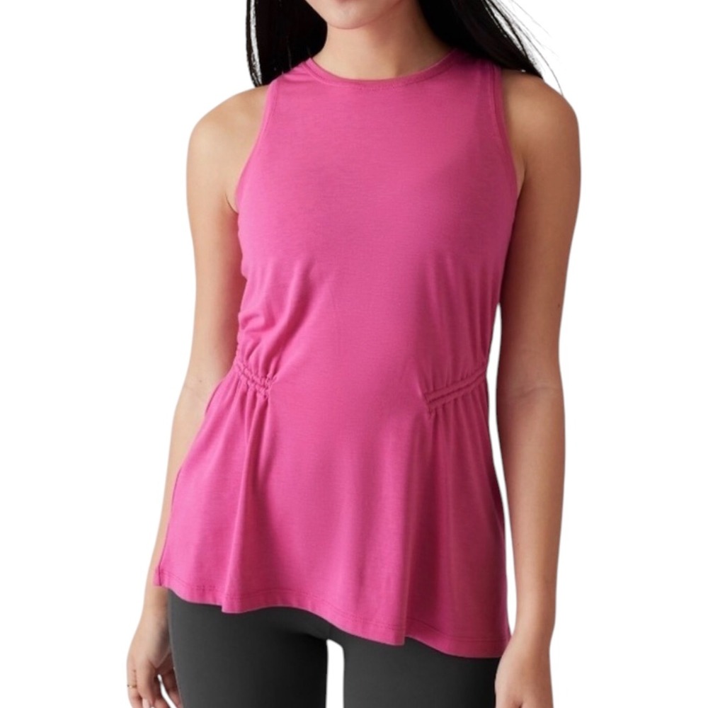 NWT‎ Athleta Air Out Cinch Tank Pink Sleeveless Activewear Top XXS